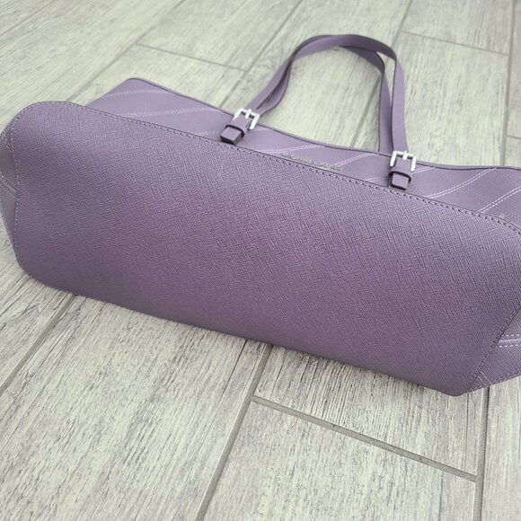 Michael Kors Lilac Quilted Saffiano Leather Jet Set East West Tote Bag - Picture 6 of 14